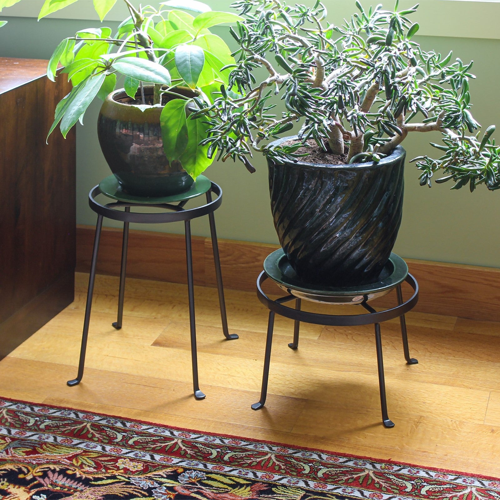 ACHLA Argyle Plant Stand II 14in | Wrought Iron Graphite Powder Coat | Indoor & Outdoor Patio Display | 10.5-15in Dia x 14in H | Model FB-31