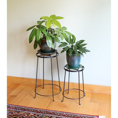 ACHLA Argyle Plant Stand IV 24in | Wrought Iron Graphite Powder Coat | Indoor & Outdoor Pedestal | 12-17.25 x 12-17.25 x 24 in | Model FB-33