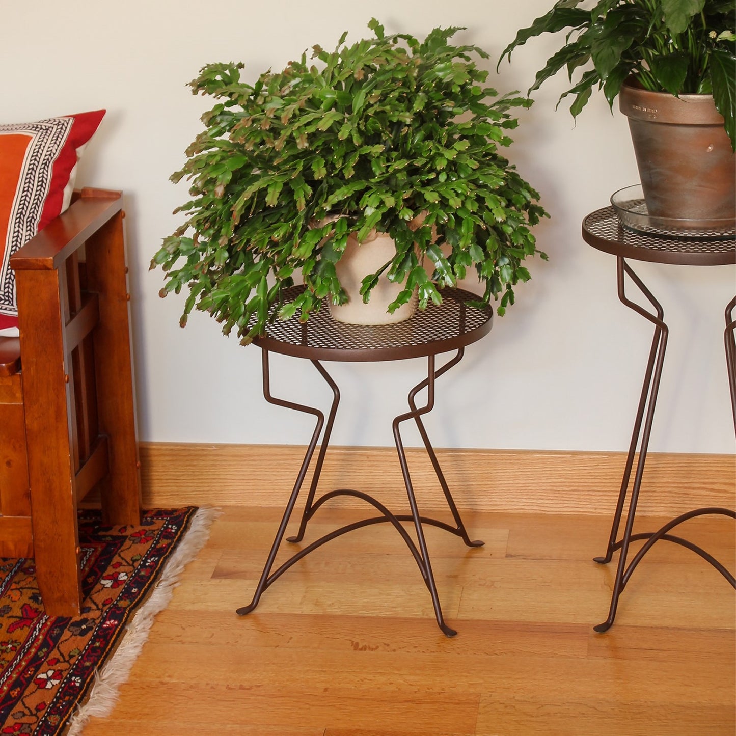 ACHLA Capri 18in Plant Stand | Roman Bronze Wrought Iron | Patio & Balcony Side Table | 16 x 16 x 18.5 in | Model FB-36