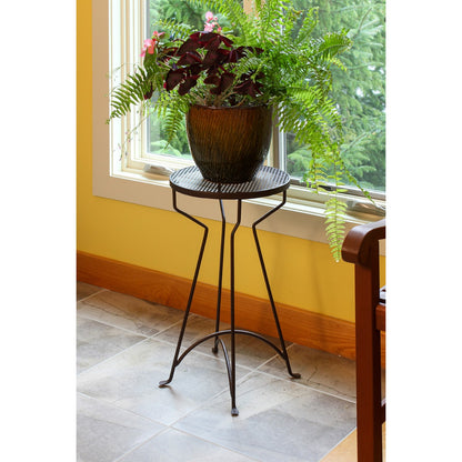ACHLA Capri 14in Plant Stand | Roman Bronze Wrought Iron | Patio & Sunroom Side Table | 14 x 14 x 25 in | Model FB-37