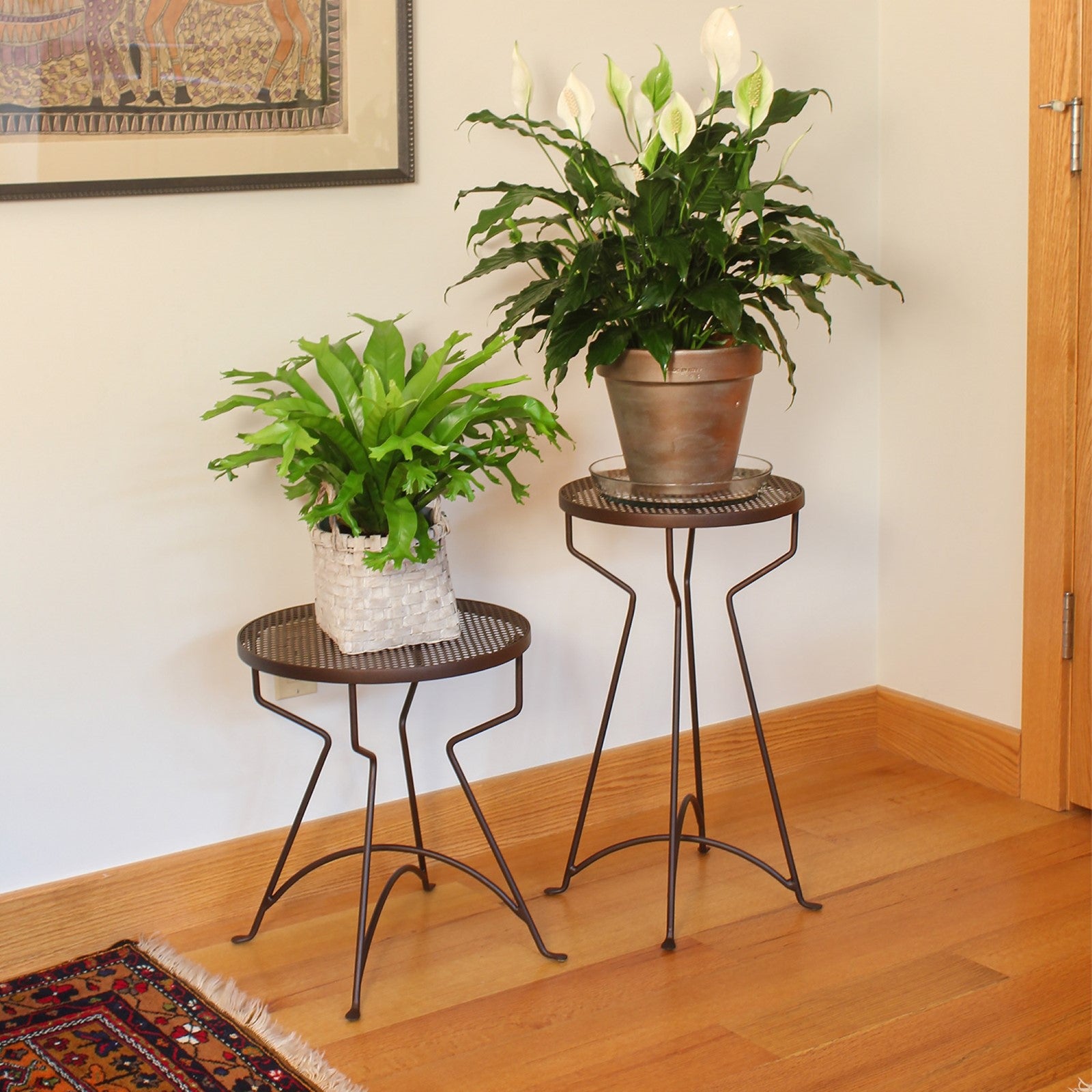 ACHLA Capri 14in Plant Stand | Roman Bronze Wrought Iron | Patio & Sunroom Side Table | 14 x 14 x 25 in | Model FB-37