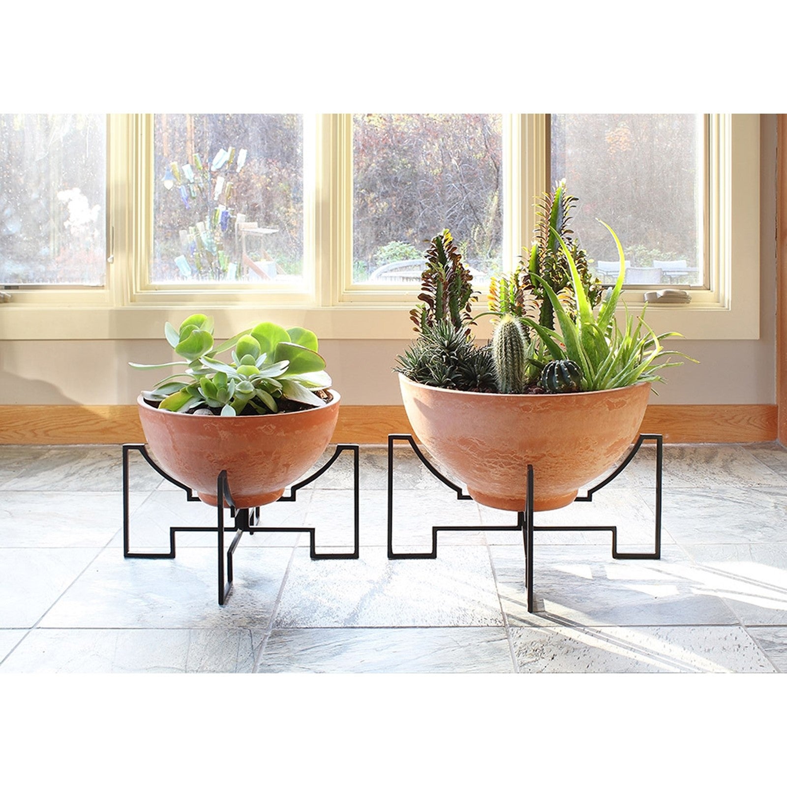 ACHLA Jane Plant Stand I 14in Square | Mid-Century Black Wrought Iron | Indoor & Outdoor Plant Stand | 14 x 14 x 10 in | Model FB-52
