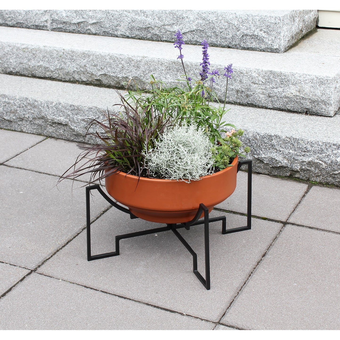 ACHLA Jane Plant Stand II 16in Square | Mid-Century Black Wrought Iron | Indoor & Outdoor Patio Plant Stand | 16 x 16 x 10 in | Model FB-53