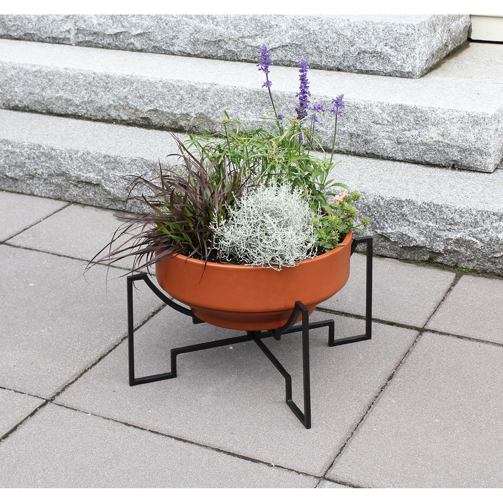 ACHLA Jane Plant Stand II 16in Square | Mid-Century Black Wrought Iron | Indoor & Outdoor Patio Plant Stand | 16 x 16 x 10 in | Model FB-53