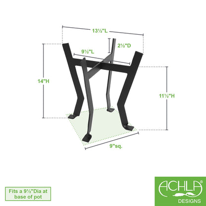 ACHLA Denise II 14in Plant Stand | Black Wrought Iron | Patio & Sunroom Plant Display | 14 x 14 x 14 in | Model FB-58