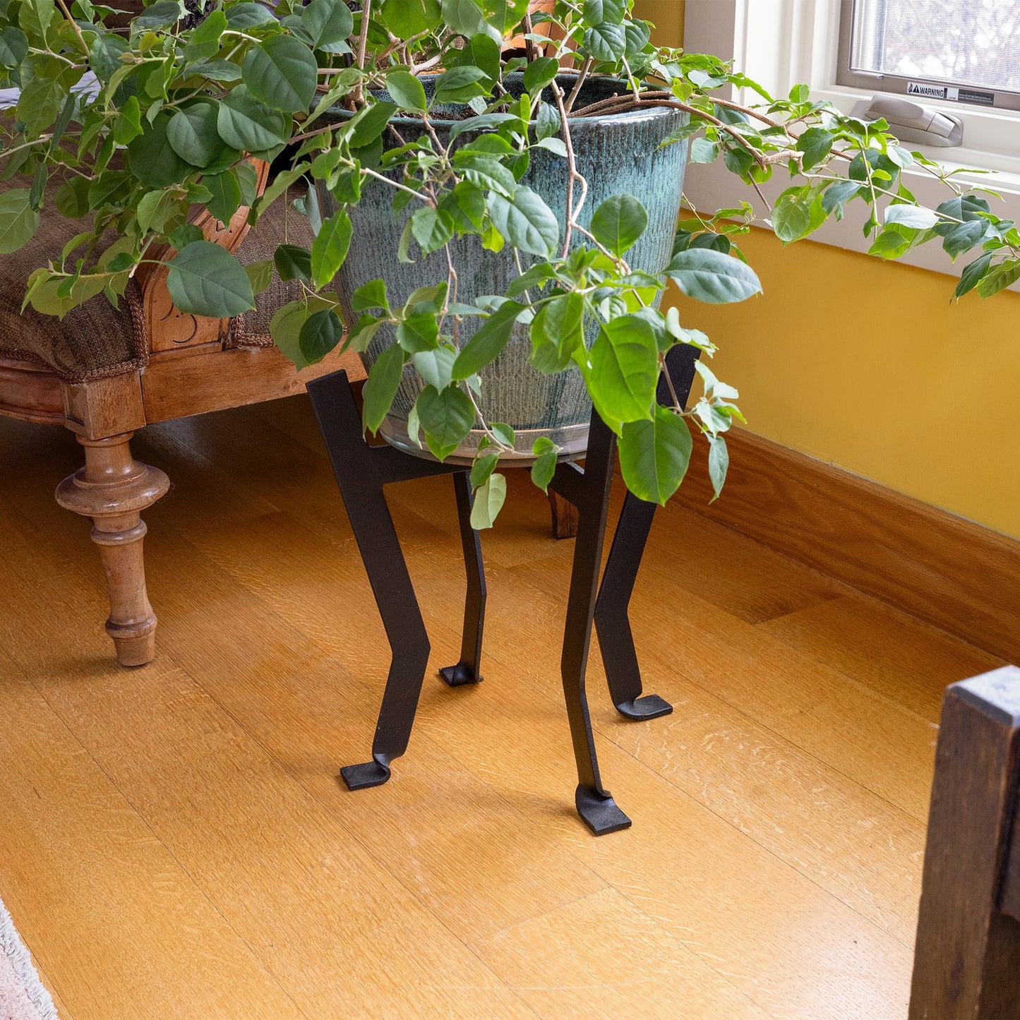 ACHLA Denise II 14in Plant Stand | Black Wrought Iron | Patio & Sunroom Plant Display | 14 x 14 x 14 in | Model FB-58