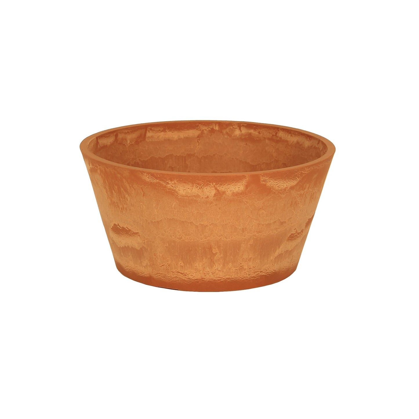 ACHLA Denise Planter II 13in Terra Cotta Planter | Rustic Polymer-Stone Pot on Black Wrought Iron Stand | Patio & Sunroom Plant Stand | Model FB-58-S