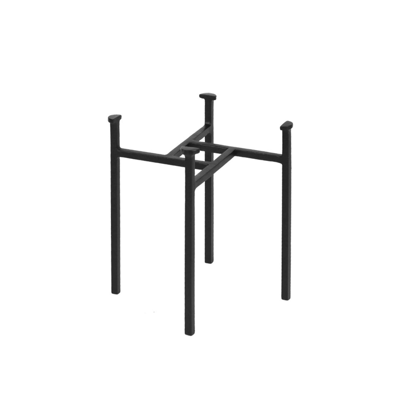 ACHLA Eileen 15in Plant Stand | Black Powdercoat Wrought Iron | Indoor & Outdoor Floor Planter | 10 x 10 x 15 in | Model FB-64