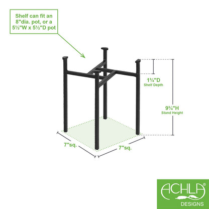 ACHLA Eileen 15in Plant Stand | Black Powdercoat Wrought Iron | Indoor & Outdoor Floor Planter | 10 x 10 x 15 in | Model FB-64