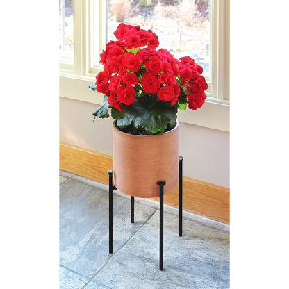 ACHLA Eileen 15in Plant Stand | Black Powdercoat Wrought Iron | Indoor & Outdoor Floor Planter | 10 x 10 x 15 in | Model FB-64