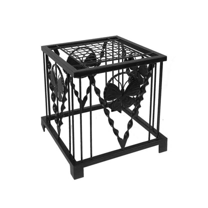 ACHLA Julia Plant Stand | Craftsman Wrought Iron Black Powdercoat | Indoor & Outdoor Plant Display | 16 x 16 x 16 in | Model FB-65