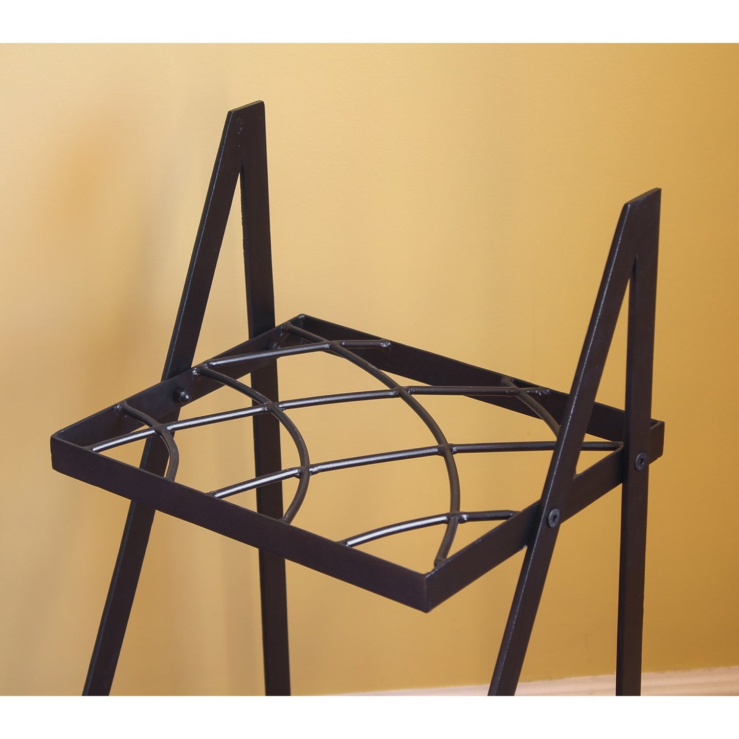 ACHLA Duet Plant Stand | Contemporary Black Wrought Iron | Indoor & Outdoor Side Table | 26 x 12.5 x 30.5 in | Model FB-66