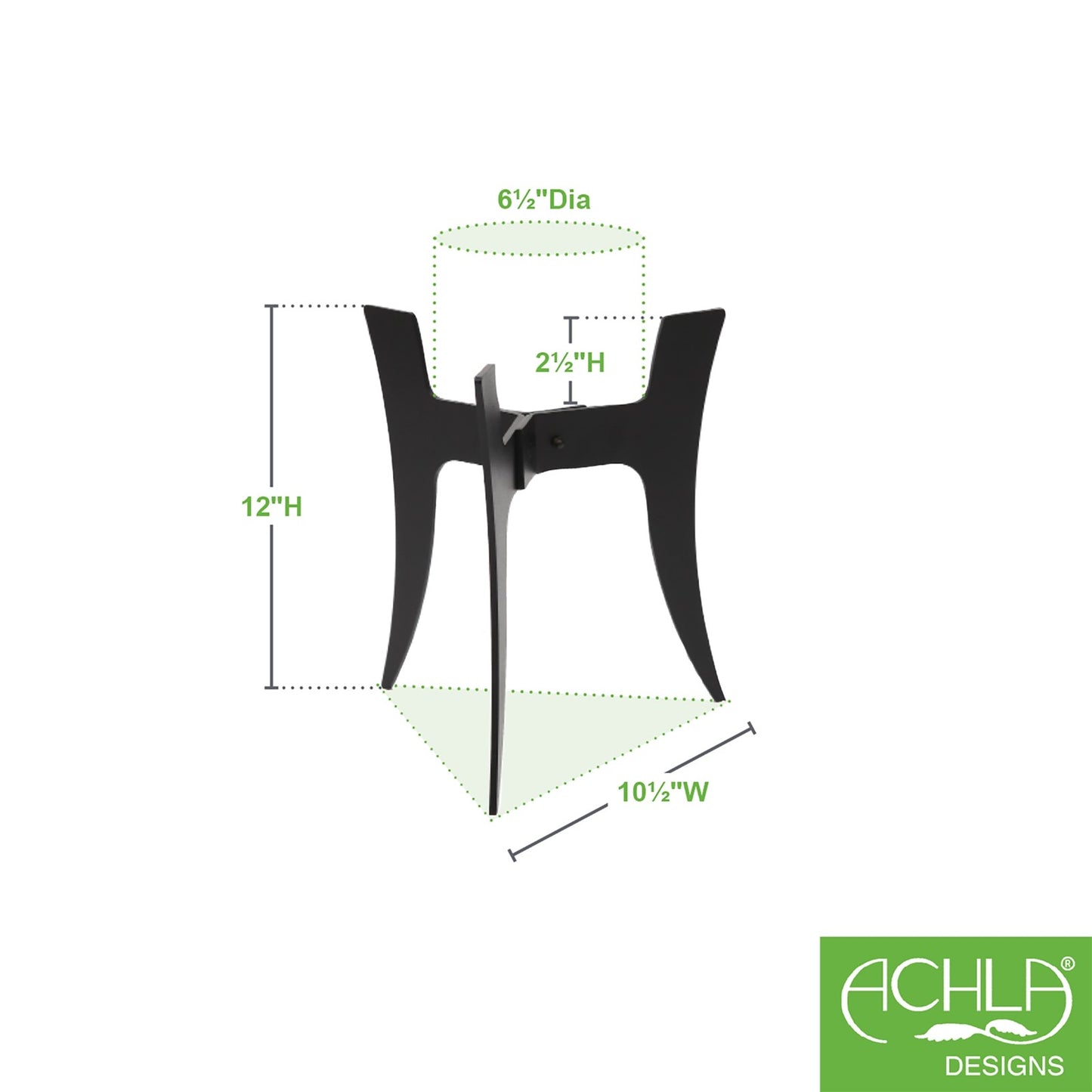 ACHLA Ibex I Plant Stand | Black Powdercoat Wrought Iron | Indoor & Outdoor Planter Pedestal | 10 x 10 x 12 in | Model FB-71