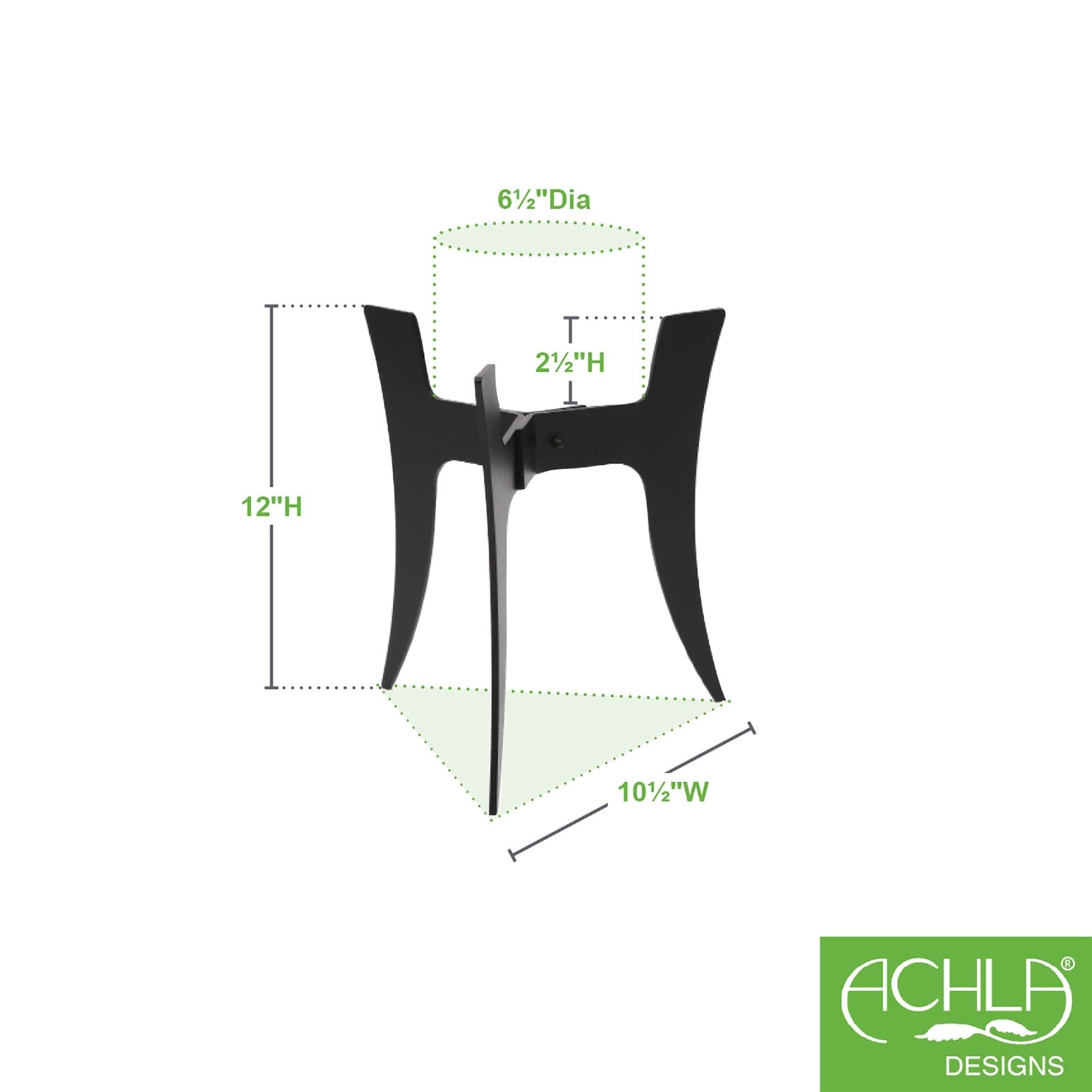 ACHLA Ibex I Plant Stand | Black Powdercoat Wrought Iron | Indoor & Outdoor Planter Pedestal | 10 x 10 x 12 in | Model FB-71