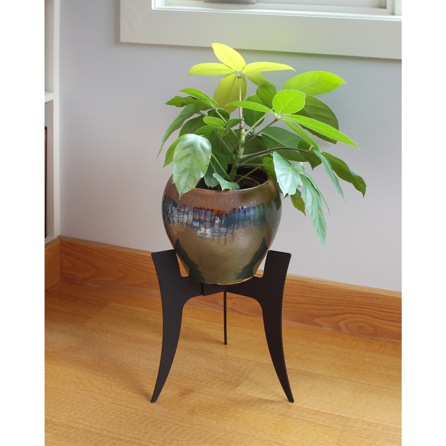 ACHLA Ibex I Plant Stand | Black Powdercoat Wrought Iron | Indoor & Outdoor Planter Pedestal | 10 x 10 x 12 in | Model FB-71