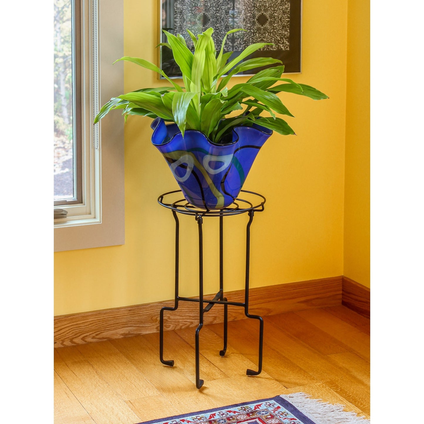 ACHLA Catalina Plant Stand | Black Wrought Iron | Indoor & Outdoor Planter Stand | 14 x 14 x 24 in | Model FB-76