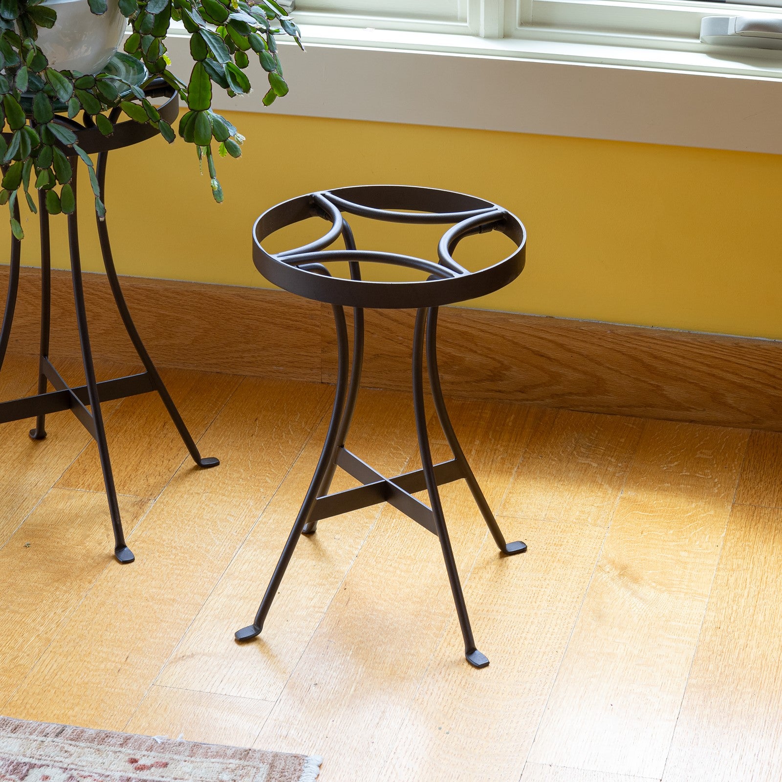 ACHLA Tara 15in Plant Stand | Roman Bronze Wrought Iron | Indoor & Outdoor Patio Plant Display | 10 x 10 x 16 in | Model FB-81