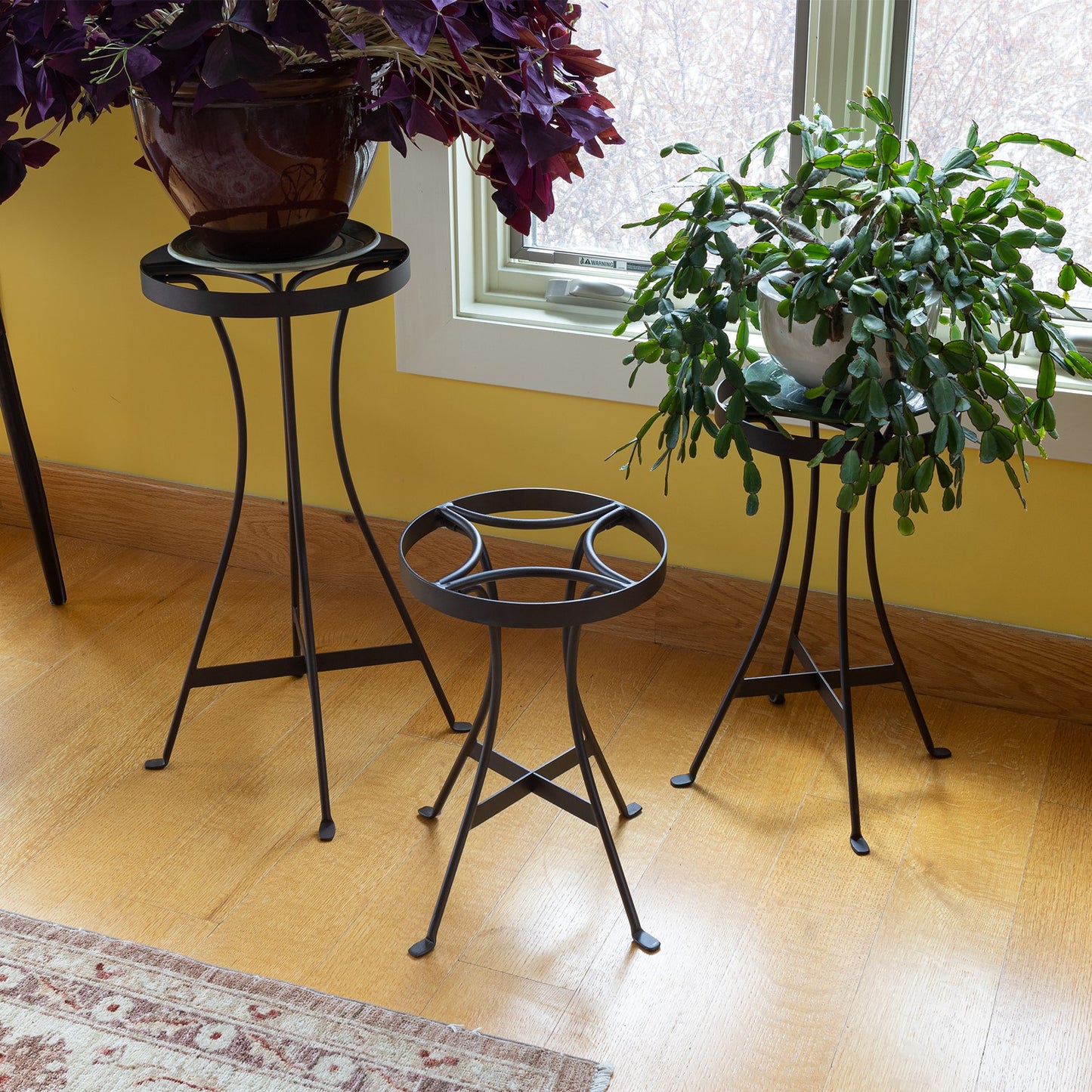 ACHLA Tara 15in Plant Stand | Roman Bronze Wrought Iron | Indoor & Outdoor Patio Plant Display | 10 x 10 x 16 in | Model FB-81