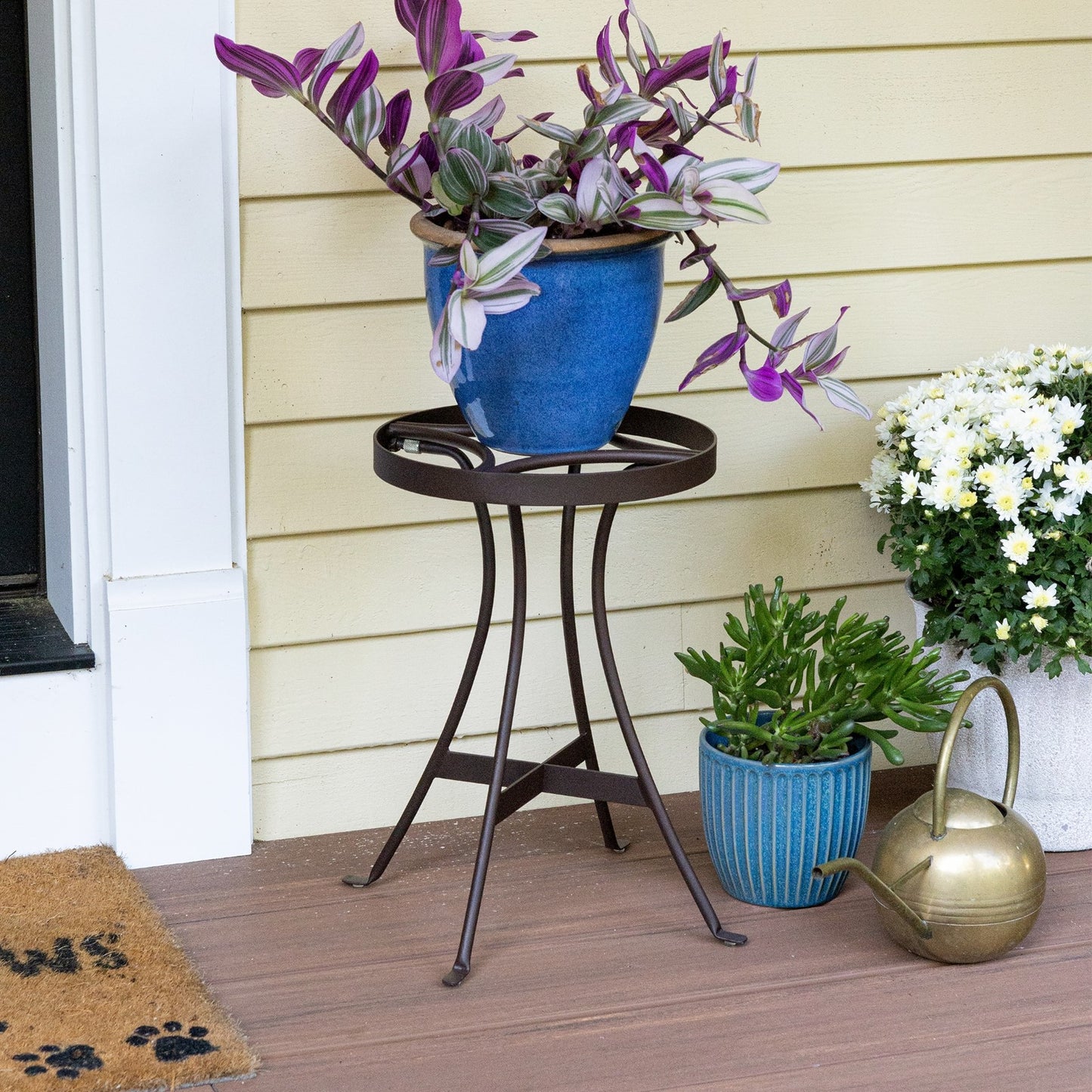 ACHLA Tara 15in Plant Stand | Roman Bronze Wrought Iron | Indoor & Outdoor Patio Plant Display | 10 x 10 x 16 in | Model FB-81