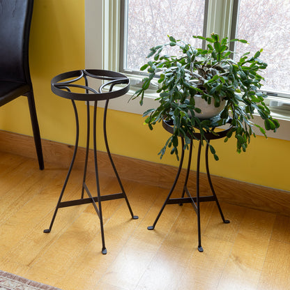 ACHLA Tara 18in Plant Stand | Roman Bronze Wrought Iron | Indoor & Outdoor Patio Decor | 10 x 10 x 19 in | Model FB-82