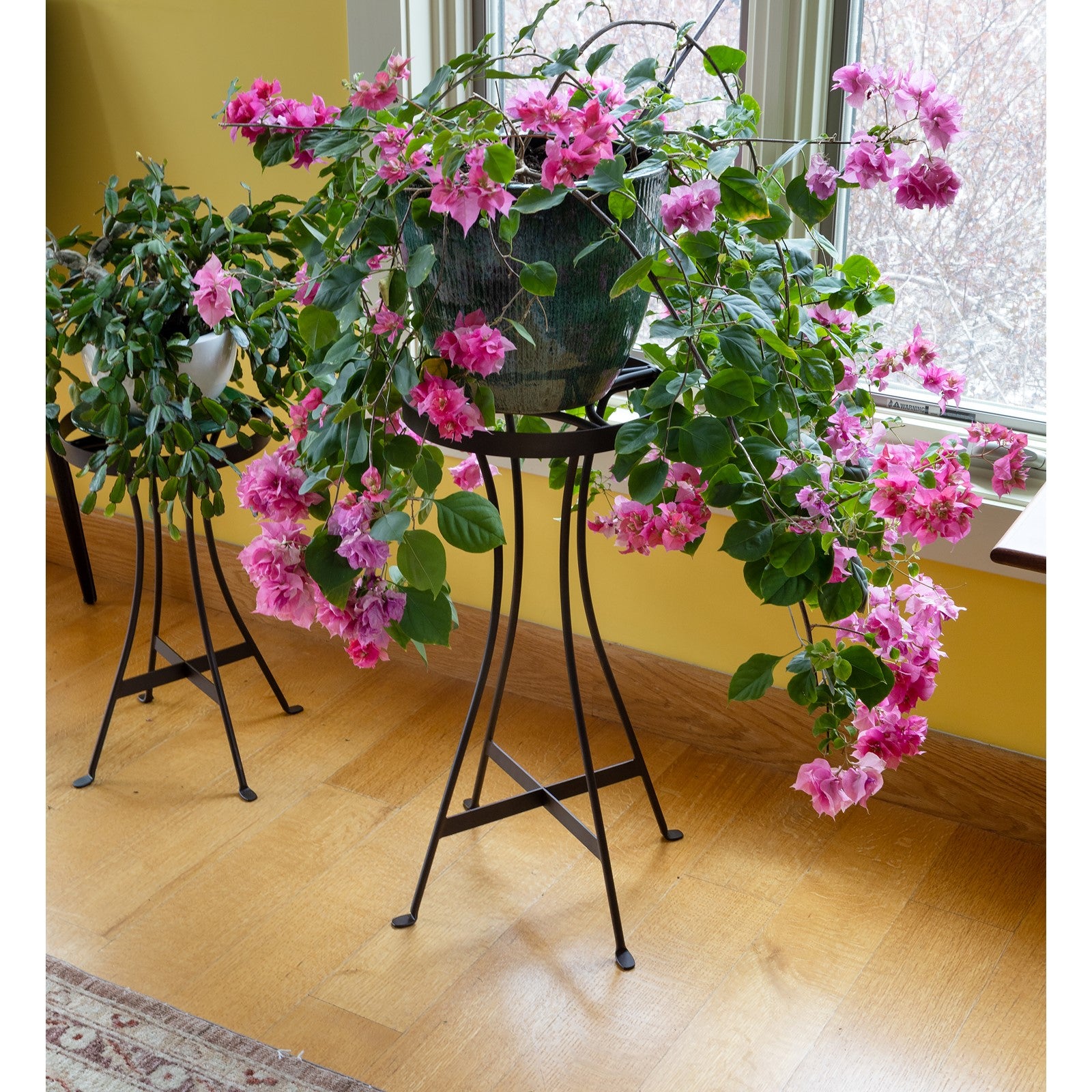 ACHLA Tara 24in Plant Stand | Roman Bronze Wrought Iron | Indoor & Outdoor Patio Decor | 11 x 11 x 24 in | Model FB-83