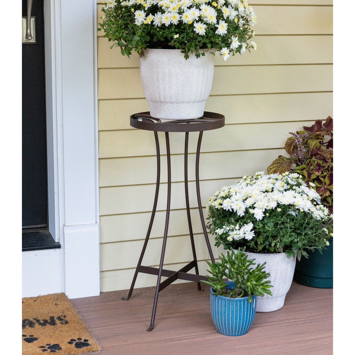 ACHLA Tara 24in Plant Stand | Roman Bronze Wrought Iron | Indoor & Outdoor Patio Decor | 11 x 11 x 24 in | Model FB-83
