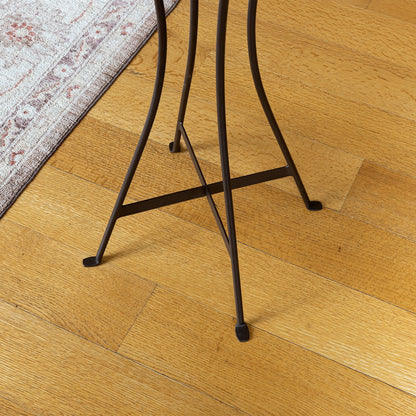 ACHLA Tara 24in Plant Stand | Roman Bronze Wrought Iron | Indoor & Outdoor Patio Decor | 11 x 11 x 24 in | Model FB-83