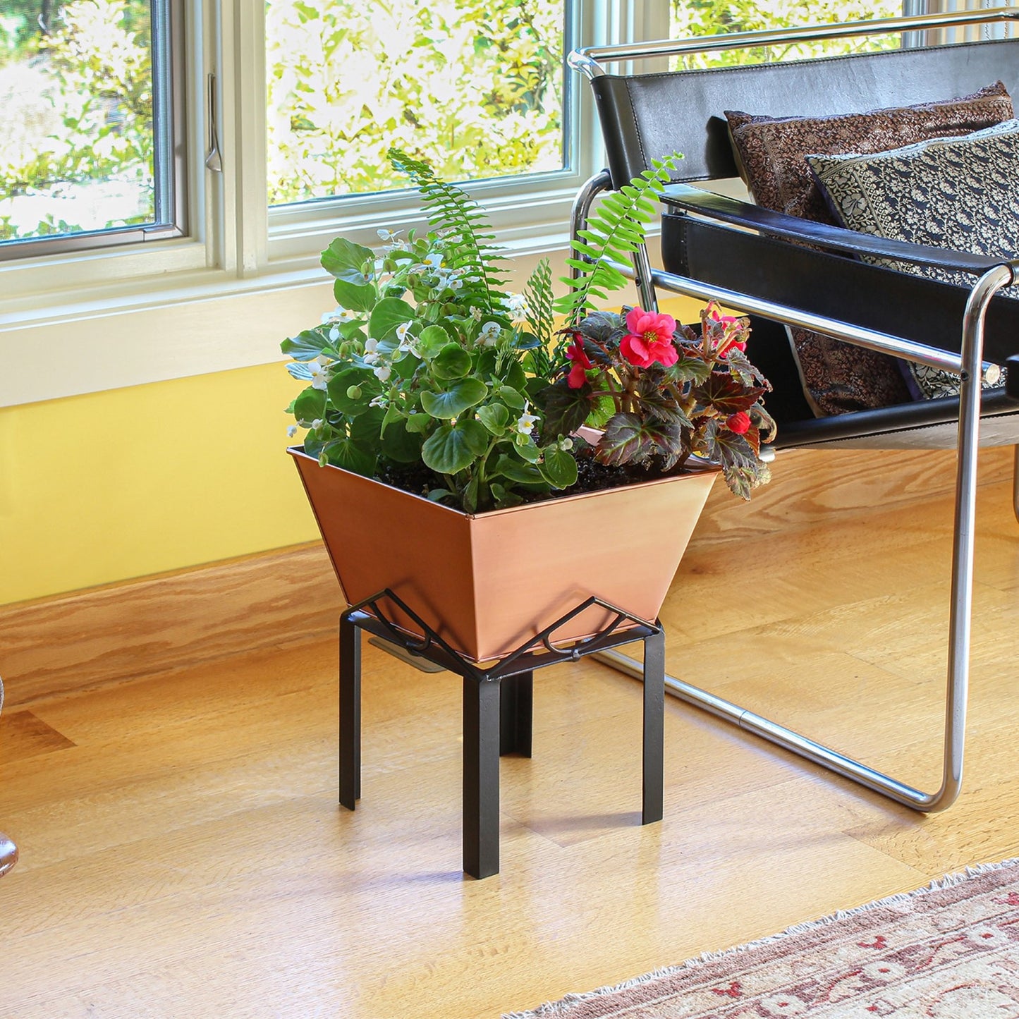 ACHLA Marion I Planter | Copper Plated Wrought Iron | Indoor & Outdoor Container Garden | 12 x 12 x 14 in | Model FBC-50-11C