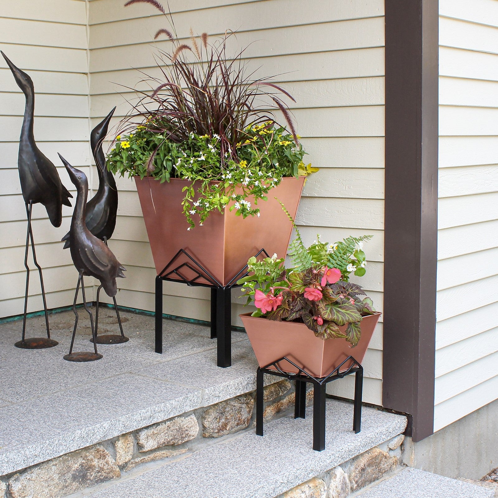 ACHLA Marion I Planter | Copper Plated Wrought Iron | Indoor & Outdoor Container Garden | 12 x 12 x 14 in | Model FBC-50-11C