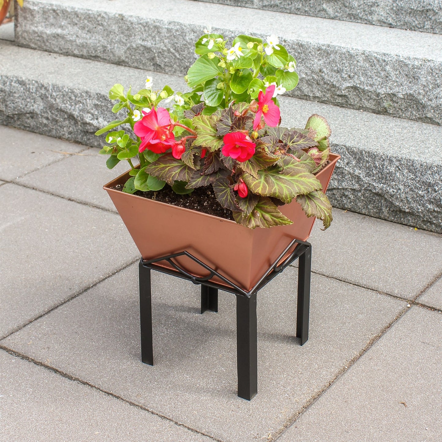 ACHLA Marion I Planter | Copper Plated Wrought Iron | Indoor & Outdoor Container Garden | 12 x 12 x 14 in | Model FBC-50-11C