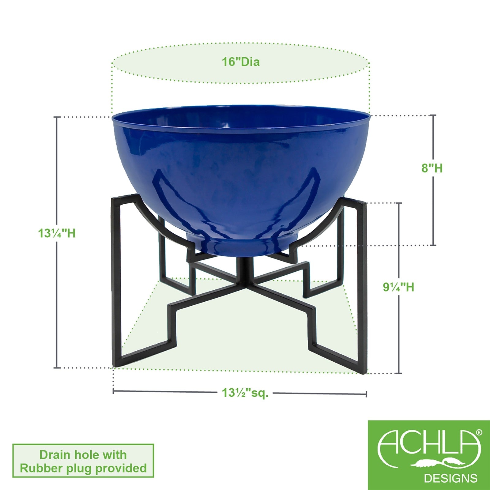 ACHLA Jane I Planter | French Blue Wrought Iron and Galvanized Steel | Succulent & Cactus Garden, Patio & Sunroom | Model FBC-52-60FB
