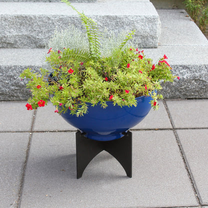 ACHLA Norma I Planter with Bowl | French Blue Wrought Iron & Steel | Indoor & Outdoor Container Garden | 16 x 16 x 14 in | Model FBC-56-60FB