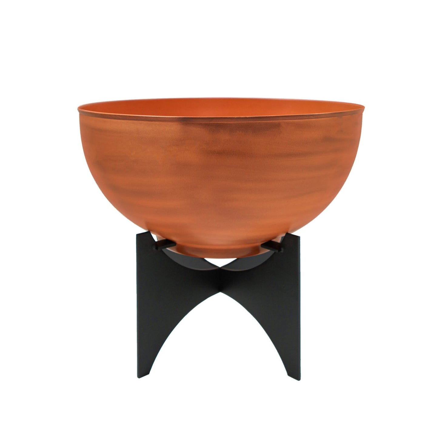 ACHLA Norma II Planter with Bowl | Burnt Sienna Wrought Iron and Black Steel | Indoor & Outdoor Patio Garden | 20 x 20 x 18 in | Model FBC-57-61BS