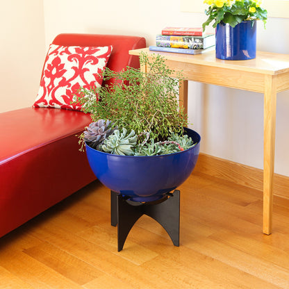 ACHLA Norma II Planter with Bowl | French Blue Wrought Iron | Indoor & Outdoor Garden | 20 x 20 x 18 in | Model FBC-57-61FB
