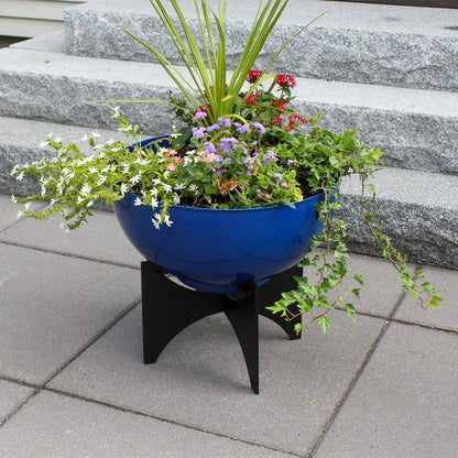 ACHLA Norma II Planter with Bowl | French Blue Wrought Iron | Indoor & Outdoor Garden | 20 x 20 x 18 in | Model FBC-57-61FB