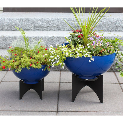 ACHLA Norma II Planter with Bowl | French Blue Wrought Iron | Indoor & Outdoor Garden | 20 x 20 x 18 in | Model FBC-57-61FB