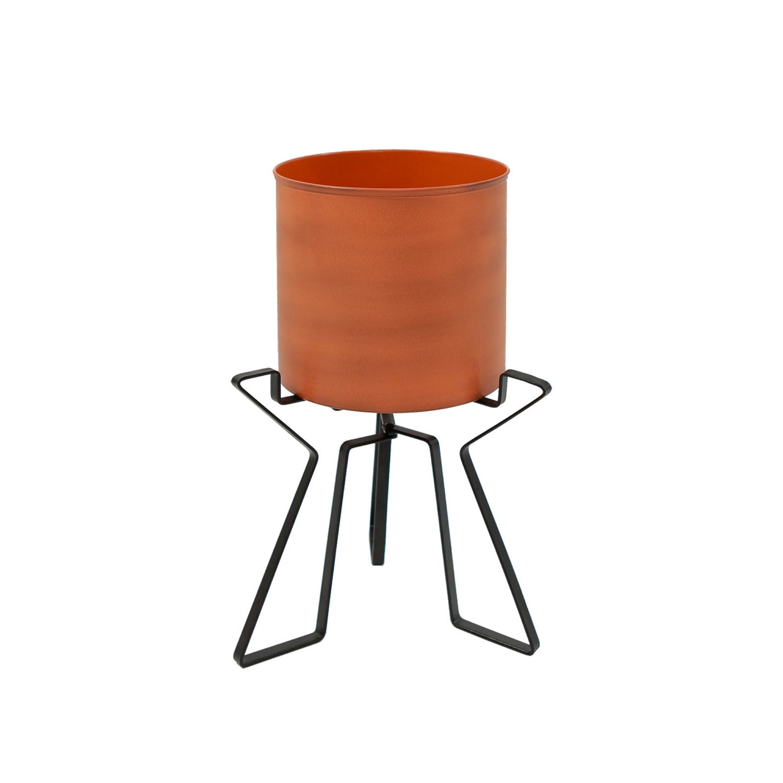 ACHLA Florence Planter with Bowl | Burnt Sienna Wrought Iron | Indoor & Outdoor Tabletop or Floor Plant Stand | 9 x 9 x 15 in | Model FBC-63-62BS