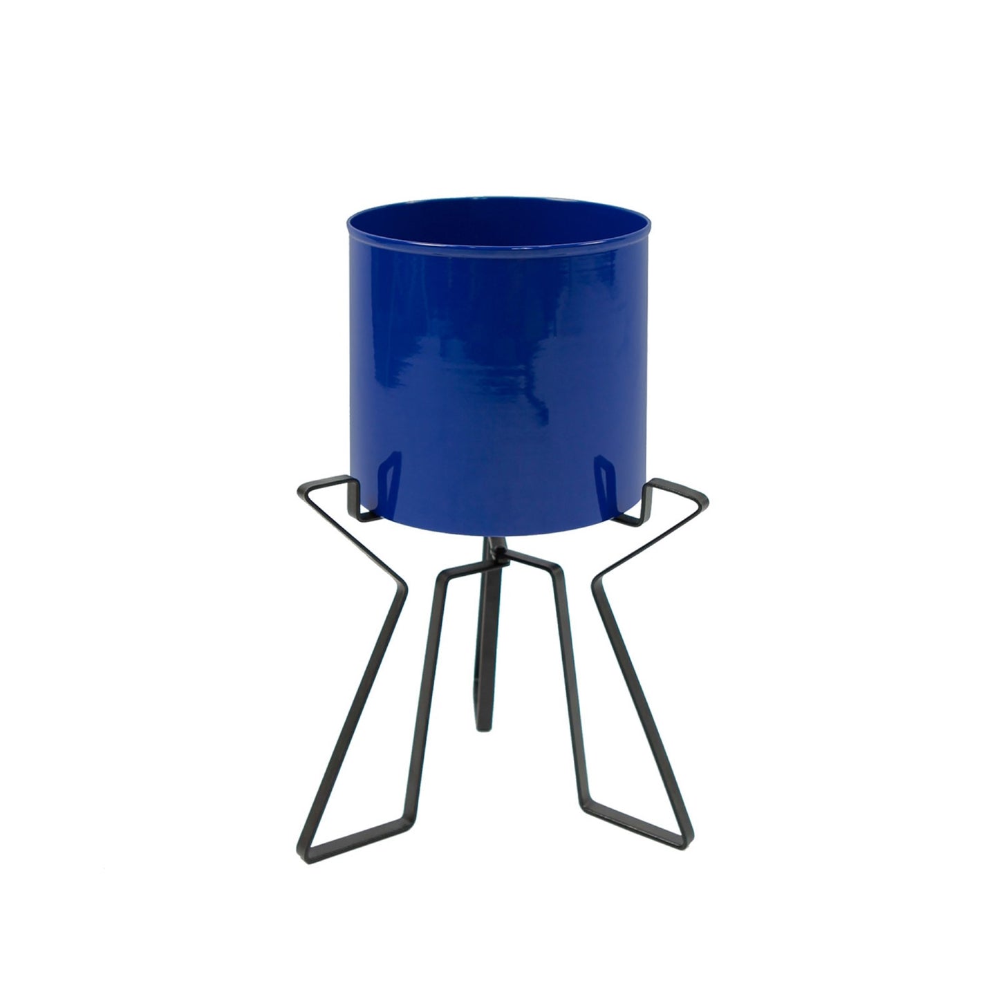 ACHLA Florence Planter with Bowl, French Blue 9in | Wrought Iron Tabletop & Floor Plant Stand | Indoor & Outdoor Container Garden | Model FBC-63-62FB