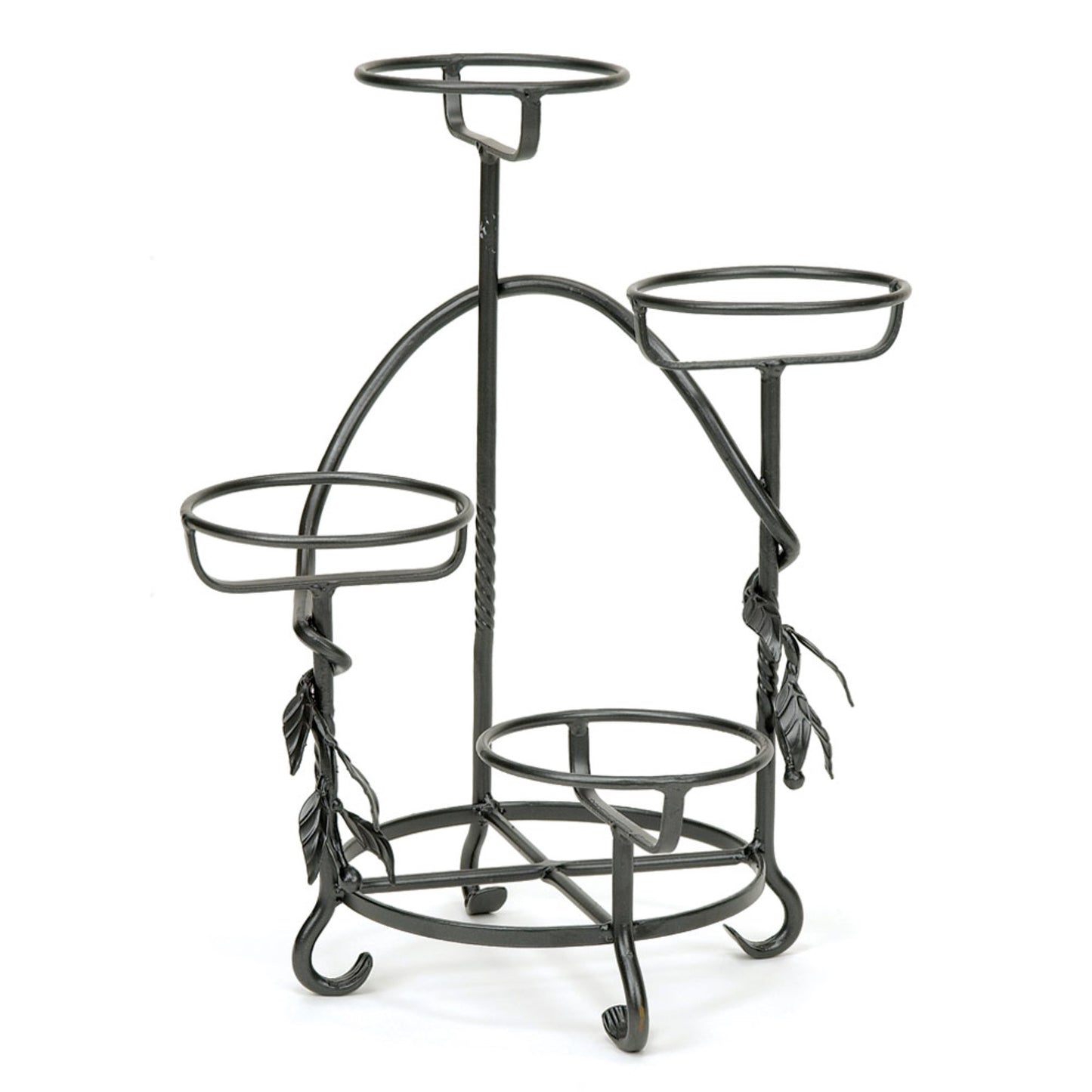 ACHLA Cascading Plant Stand 15in | Wrought Iron Graphite Powder Coat | Indoor & Outdoor Multi-Tier Display | 15 x 15 x 18 in | Model FC-05