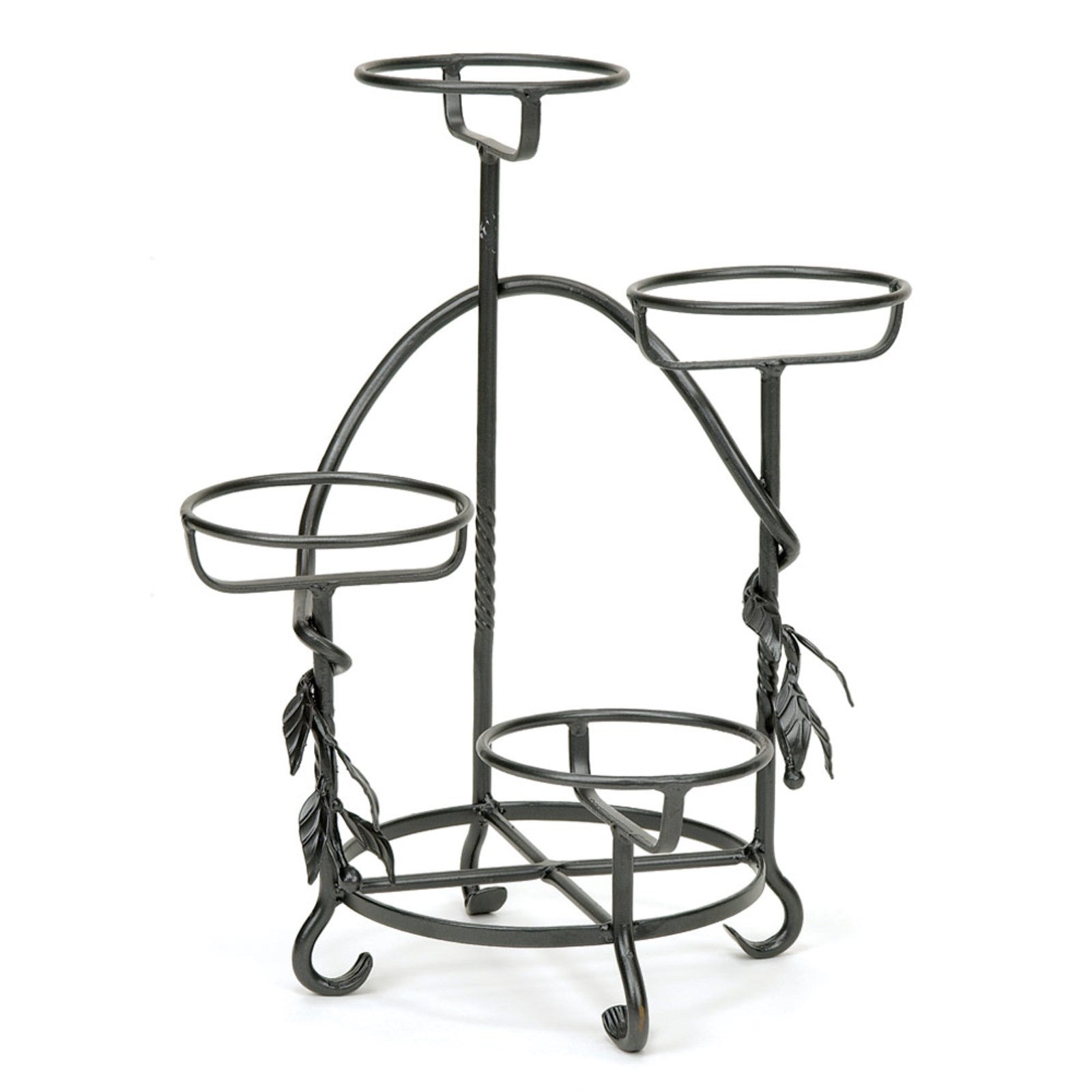 ACHLA Cascading Plant Stand 15in | Wrought Iron Graphite Powder Coat | Indoor & Outdoor Multi-Tier Display | 15 x 15 x 18 in | Model FC-05