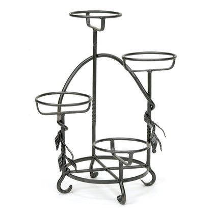 ACHLA Cascading Plant Stand 15in | Wrought Iron Graphite Powder Coat | Indoor & Outdoor Multi-Tier Display | 15 x 15 x 18 in | Model FC-05
