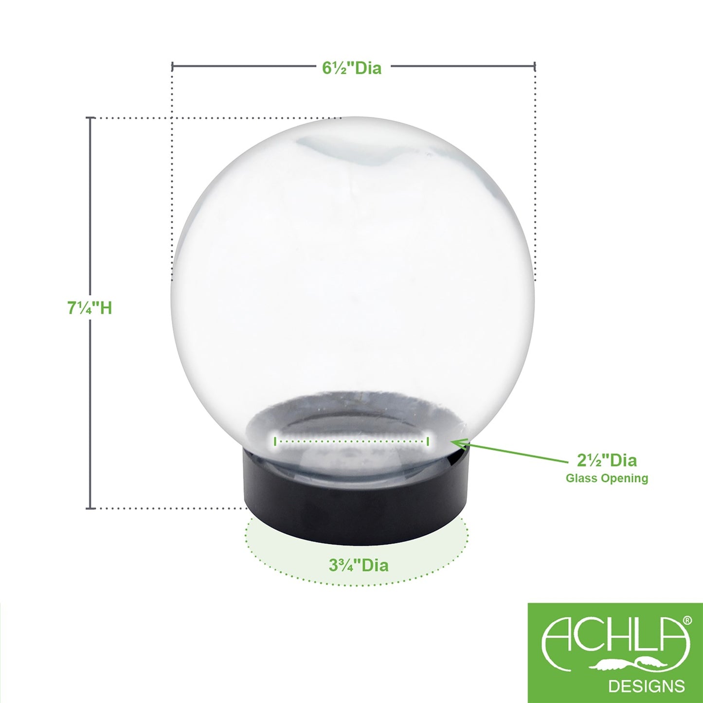 ACHLA Flower Aquarium 8in Glass Plant Stand | Clear Glass Vase with Snap Seal | Wedding Centerpiece & Tabletop Decor | 8 x 8 x 8 in | Model FLAQ-01