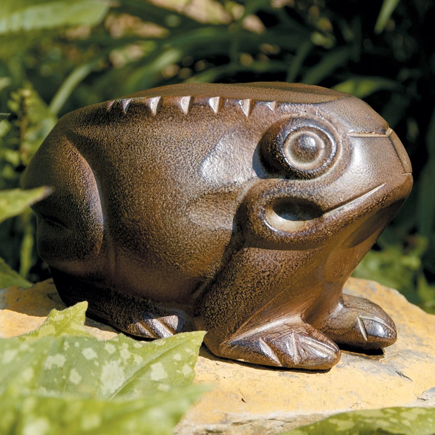 ACHLA Frog Garden Ornament | Cast Aluminum Earth Tone Finish | Patio & Lawn Accent | 4.5 x 7.5 x 4.5 in | Model FRG-01