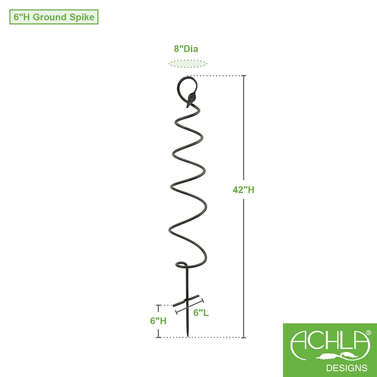 ACHLA Spiral Trellis 42in | Black Wrought Iron Container Trellis | Patio & Garden Climbing Plant Support | 8 x 8 x 42 in | Model FST-01