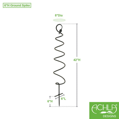 ACHLA Spiral Trellis 42in | Black Wrought Iron Container Trellis | Patio & Garden Climbing Plant Support | 8 x 8 x 42 in | Model FST-01