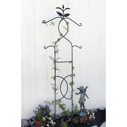 ACHLA Tendrils Trellis I 24in Wide 72in Tall | Black Wrought Iron Garden Trellis | Climbing Plants & Vertical Garden | 24 x 0.5 x 72 in | Model FT-01
