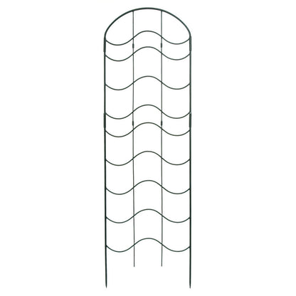 ACHLA Waves Trellis 23.5in Wrought Iron Garden Support | Traditional Black Powder Coat | Climbing Plants & Garden Wall Accent | Model FT-16