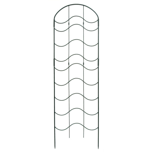 ACHLA Waves Trellis 23.5in Wrought Iron Garden Support | Traditional Black Powder Coat | Climbing Plants & Garden Wall Accent | Model FT-16
