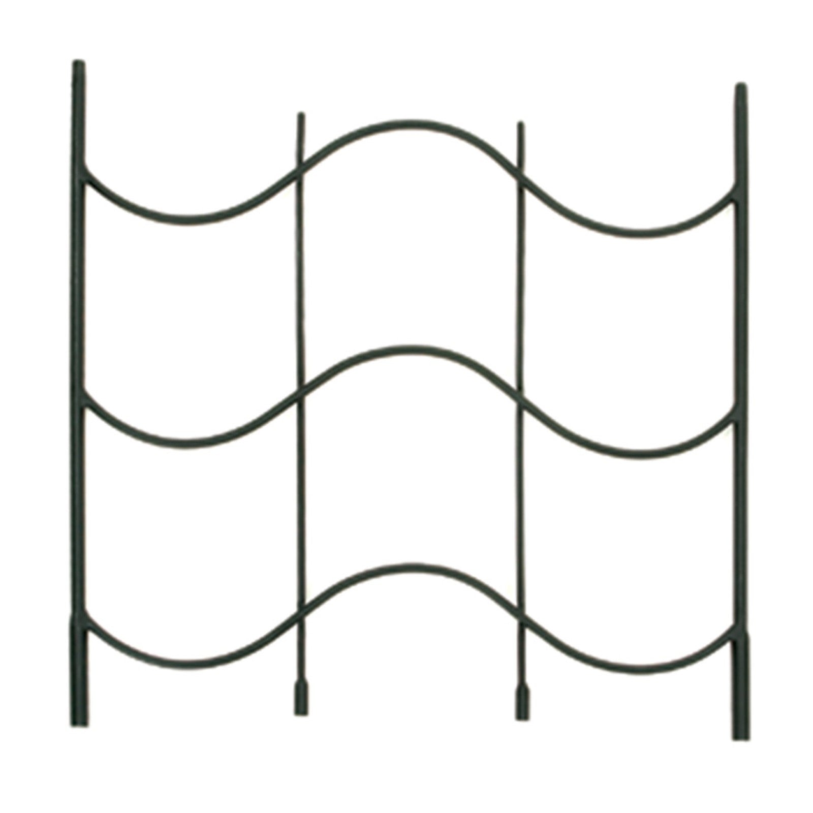 ACHLA Waves Trellis 2in Extension | Black Wrought Iron | Garden & Outdoor Trellis Accent | 24 x 25 x 1 in | Model FT-16E