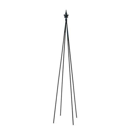 ACHLA Fleur-De-Lis Topiary 58in Garden Stake | Black Wrought Iron Trellis | Climbing Plant Support for Containers & Flowerbeds | 58 in H | Model FT-20